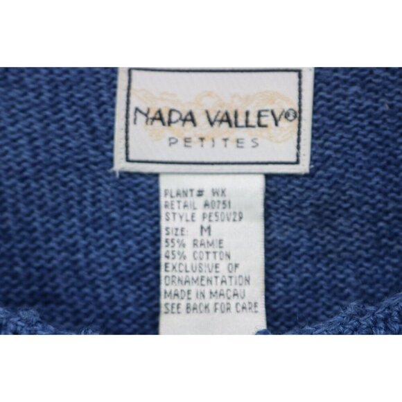 Napa Valley Petites Vintage Button Down Embroidered Sweater-Medium-Cottagecore - Picture 4 of 7